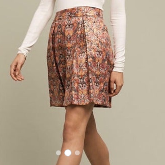 Anthropologie Maeve Rosia Metallic Floral Skirt M - Picture 4 of 4